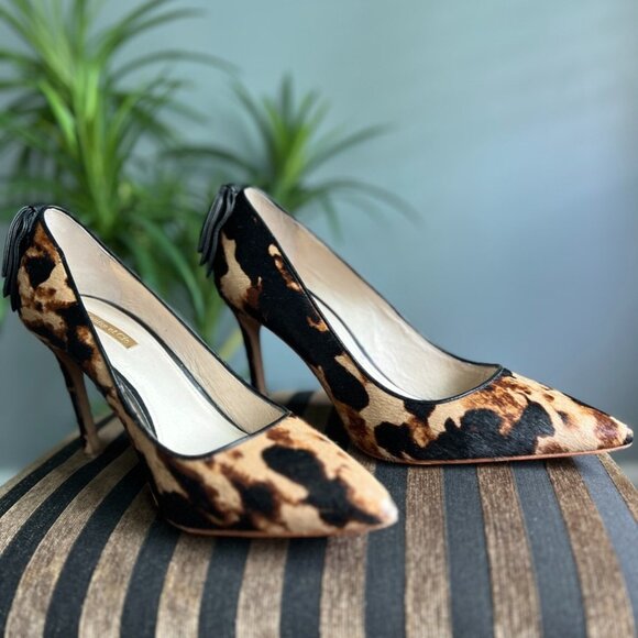 Louise et Cie Shoes - Louise et Cie Cow Hair Leather Heel Bow Size 10